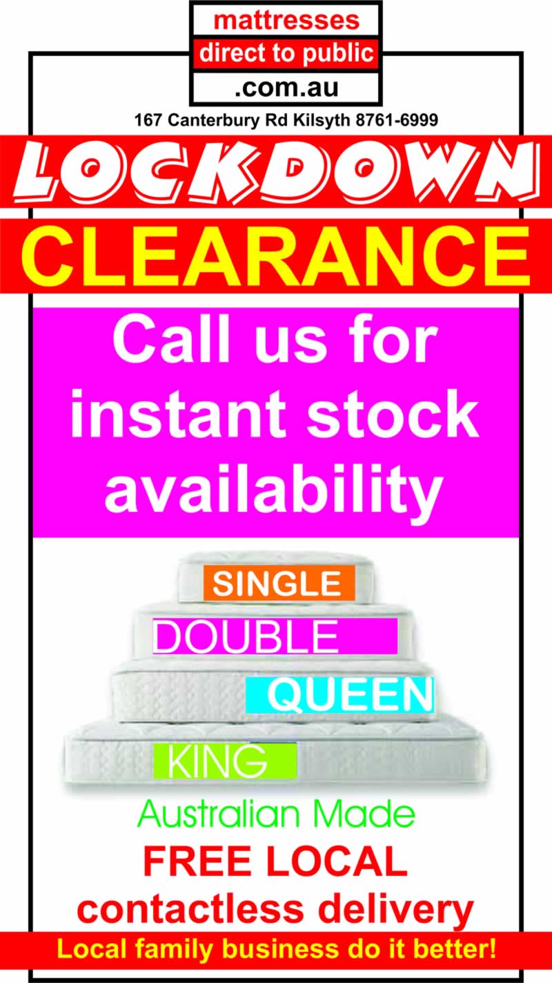 Lockdown Mattress Clearance - Great Deals on Single, Double, Queen, & King Mattresses. Call for Stock Availability. With FREE local contactless Delivery. 